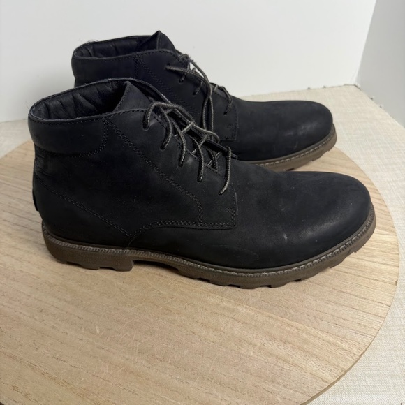 Sorel Mens Black Leather Ankle Boots Size 9.5 Waterproof Lace Up main image 4